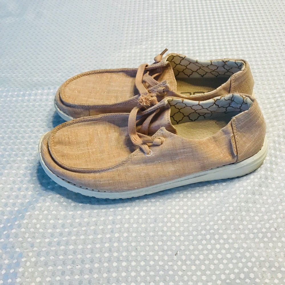Hey Dude Sneakers | Size 7 | Neutral Color with Gold Sparkles Throughout